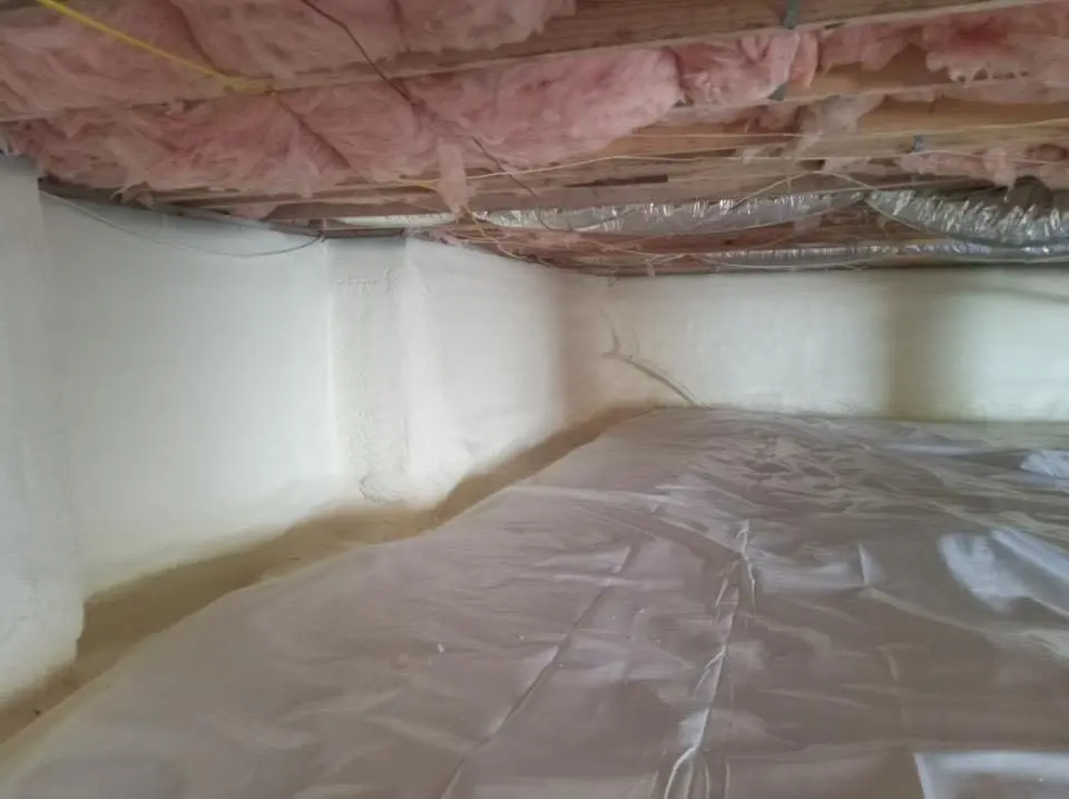 Crawl space encapsulation with closed-cell spray foam for Commercial Roof Restoration in Brookings